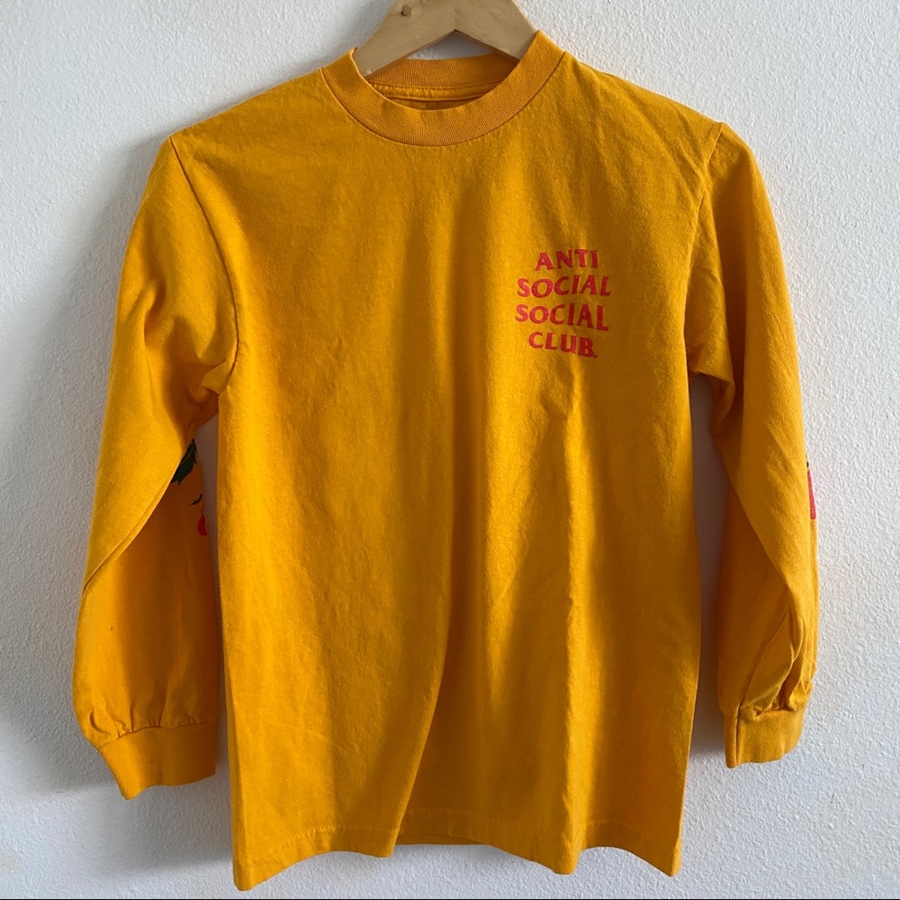 Anti Social Social Club Violets Are Blue Long Sleeve Tee Small Yellow Red Green